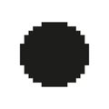 Black Pixelated Circle Icon. Minimalist Geometric Shape Symbol. Simple Design Element For Digital Art And Graphics Royalty Free Stock Photo