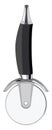 Black pizza cutter, icon