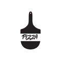 Black pizza peel silhouette logo design template Royalty Free Stock Photo