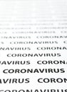 Black plain text on white paper about coronavirus outbreak. Coronavirus Royalty Free Stock Photo
