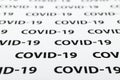 Black plain text on white paper about coronavirus outbreak. Covid-19 Royalty Free Stock Photo