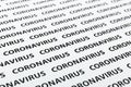 Black plain text on white paper about coronavirus outbreak. Coronavirus Royalty Free Stock Photo