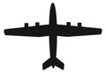 Black plane silhouette. Flight symbol. Airport icon