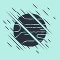 Black Planet icon isolated on green background. Glitch style. Vector Royalty Free Stock Photo