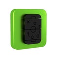 Black Planning strategy concept icon isolated on transparent background. Hockey cup formation and tactic. Green square
