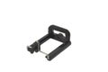 Black Plastic Adjustable Phone Holder on White Background Royalty Free Stock Photo