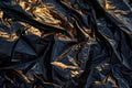 a black plastic bag with creases