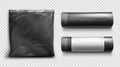 Black plastic bag for trash and garbage