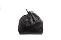 Black plastic bag on a white background with copy space Royalty Free Stock Photo