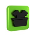 Black Plastic basin with shirt icon isolated on transparent background. Bowl with water. Washing clothes, cleaning
