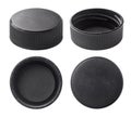 black plastic bottle caps Royalty Free Stock Photo