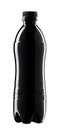 Black plastic bottle close-up on white background Royalty Free Stock Photo