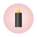 Black plastic bottle cosmo round style with fine mist ribbed sprayer for cosmetic, perfume, deodorant, freshener. Ready