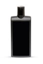 Black plastic bottle isolated on white background Royalty Free Stock Photo