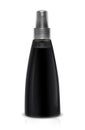 Black plastic bottle spray for hair on a white background Royalty Free Stock Photo