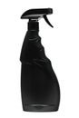 Black plastic bottle with trigger-spray on a white background Royalty Free Stock Photo