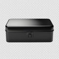 black plastic box isolated on transparent background Royalty Free Stock Photo