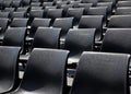 Black plastic chairs