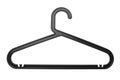 Black plastic clothes hanger.