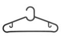 Black plastic coat hanger / clothes hanger isolated