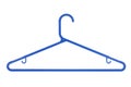 Blue plastic coat hanger isolated on a white background Royalty Free Stock Photo