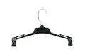 Black plastic coat hanger isolated on white . clothes hanger Royalty Free Stock Photo