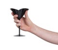 Black plastic coctail glass in hand Royalty Free Stock Photo