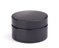 Black plastic cosmetic jar