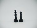 Black plastic couple of king and queen chess piece isolated on a white background Royalty Free Stock Photo