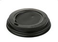 Black plastic disposable coffee cup lid Royalty Free Stock Photo