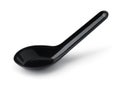 Black plastic disposable soup spoon Royalty Free Stock Photo