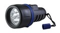 Black Plastic Flashlight with clipping path. Royalty Free Stock Photo