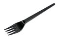 Black plastic fork isolated on white background Royalty Free Stock Photo