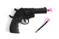 Black plastic gun isolated on white background Royalty Free Stock Photo