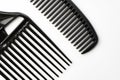 Black plastic hair comb isolated on white background Royalty Free Stock Photo