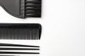 Black plastic hair comb isolated on white background Royalty Free Stock Photo