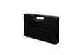 Black plastic hard case for transporting smooth-bore weapons. Gun case isolate on white back Royalty Free Stock Photo
