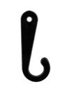 Black plastic hook isolated on white background Royalty Free Stock Photo