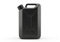 Black plastic jerrycan with handle and spout isolated on white background Royalty Free Stock Photo