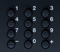 Black plastic keyboard with number buttons