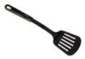 Black plastic kitchen spatula, kitchenware for cooking. Isolated Royalty Free Stock Photo