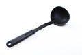 Black plastic ladle dipper isolated on white background