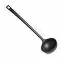 Black Plastic Ladle with Long Handle on White Background Royalty Free Stock Photo