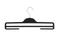 Black plastic pants / skirt hanger isolated on a white background Royalty Free Stock Photo