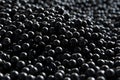 Black plastic pellets factory recycling process. Generate ai