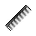 Black Plastic Pocket Hair Brush Comb Top View Isolated on White Background