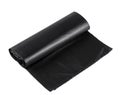 Black plastic polyethylene trash bag