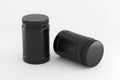 black Plastic protein jar supplement bottle mockup 3d rendering Royalty Free Stock Photo