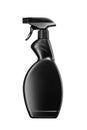 Black plastic spray bottle with trigger isolated on a white background Royalty Free Stock Photo