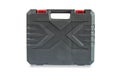 Black plastic tool box case with handle , Royalty Free Stock Photo